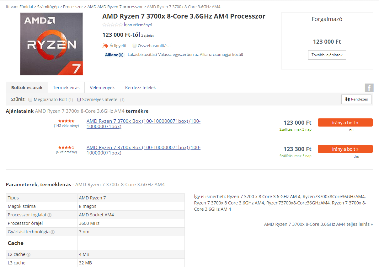 AMD Ryzen 5 4500 6-Core 3.6GHz AM4 Box vásárlás, olcsó Processzor árak, AMD Ryzen  5 4500 6-Core 3.6GHz AM4 Box boltok